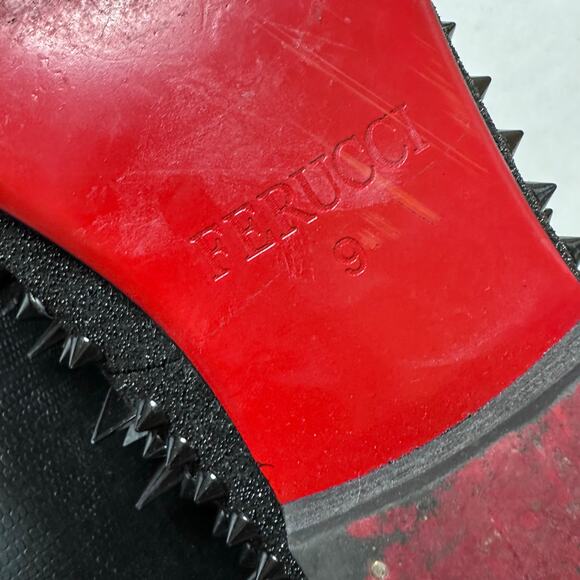 Mens Ferucci black slippers slides loafers flats crystal GZ Rhinestones size 9 - Picture 7 of 11